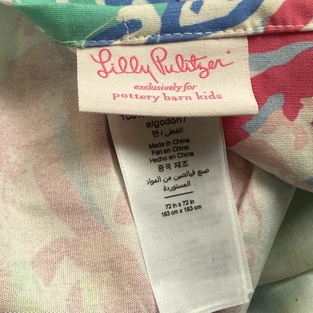 Pottery Barn Kids Lilly Pulitzer Mermaid Cove Shower Curtain Excellent Condition